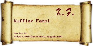 Kuffler Fanni névjegykártya